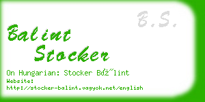 balint stocker business card